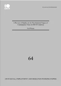 Oecd Social, Employment and Migration Working Papers A
