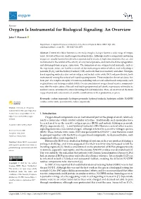 Oxygen Is Instrumental for Biological Signaling: an Overview