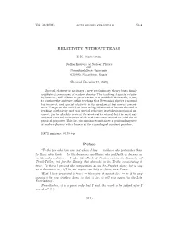 Relativity Without Tears