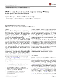 Study of Early Stage Non-Small-Cell Lung Cancer Using Orbitrap-Based Global Serum Metabolomics