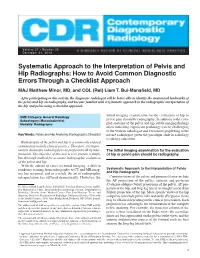 Systematic Approach to the Interpretation of Pelvis and Hip