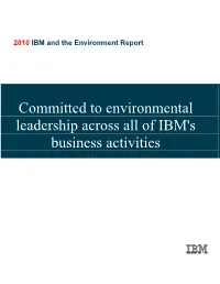 2010 IBM and the Environment Report