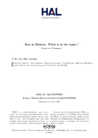Bon in Bhutan. What Is in the Name?