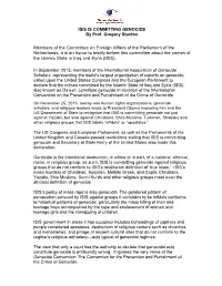 ISIS IS COMMITTING GENOCIDE by Prof. Gregory Stanton Members Of