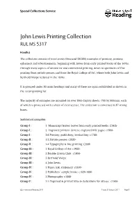John Lewis Printing Collection RUL MS 5317