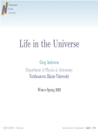Life in the Universe