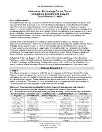 Networking Systems and Support Course Number: 11.46200