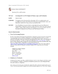 Operating Policy and Procedure OP 72.23: Licensing and Use of TTU