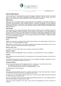 Tranen Seed Species Text
