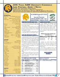2015 Texas A&M University-Commerce