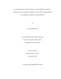 An Examination of the Effects of Mathematics Anxiety