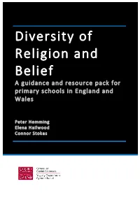 Diversity of Religion and Belief a Guidance and Resource Pack for Primary Schools in England and Wales