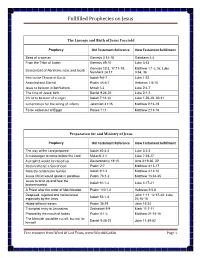 Fullfilled Prophecies on Jesus