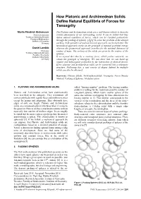 How Platonic and Archimedean Solids Define Natural Equilibria of Forces for Tensegrity