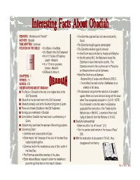 Interesting Facts About Obadiah.Pmd