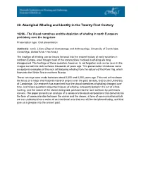 42. Aboriginal Whaling and Identity in the Twenty-First Century