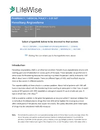 5.01.587 Hereditary Angioedema
