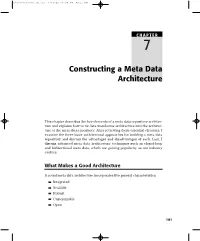 Constructing a Meta Data Architecture