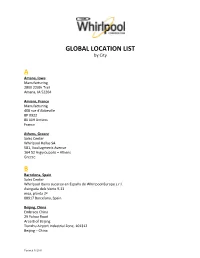 GLOBAL LOCATION LIST by City