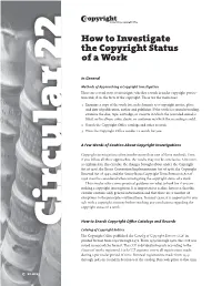 How to Investigate the Copyright Status of a Work