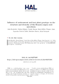 Influence of Environment and Host Plant Genotype on the Structure And