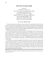 Interiority, Inseeing, Insight Review of God Speaks to Each of Us: the Poetry and Letters of Rainer Maria Rilke by Thomas Merton [5 Cds] Introduction by Michael W