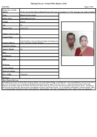 Missing Person - Period Wise Report (CIS) 01/03/2021 Page 1 of 50