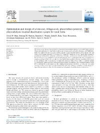 Optimization and Design of a Low-Cost, Village-Scale, Photovoltaic-Powered, T Electrodialysis Reversal Desalination System for Rural India David W