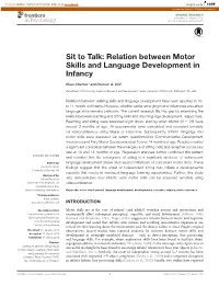 Relation Between Motor Skills and Language Development in Infancy