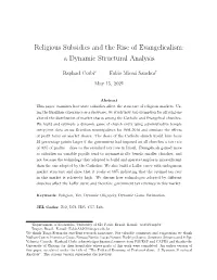 Religious Subsidies and the Rise of Evangelicalism: a Dynamic Structural Analysis