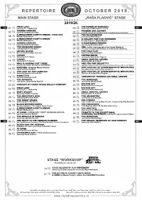 Repertoire October 2019