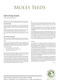 Sprouting Seeds Cultural Leaflet: ZZ615