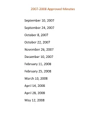 2007-2008 Approved Minutes