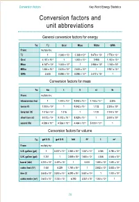 Conversion Factors and Unit Abbreviations