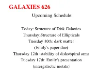 Lecture 18, Structure of Spiral Galaxies