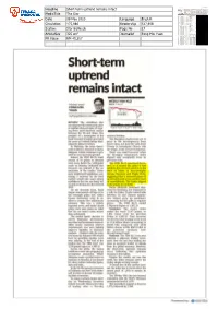 Short-Term Uptrend Remains Intact