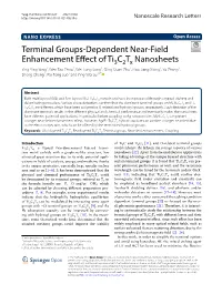 Terminal Groups-Dependent Near-Field Enhancement Effect of Ti