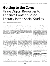 Using Digital Resources to Enhance Content-Based Literacy in the Social Studies Ilene R