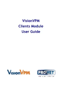 Visionvpm Clients Module User Guide