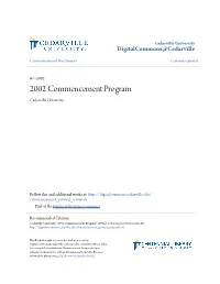 2002 Commencement Program Cedarville University