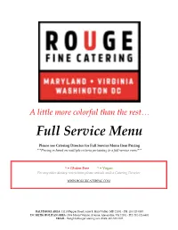Full Service Menu