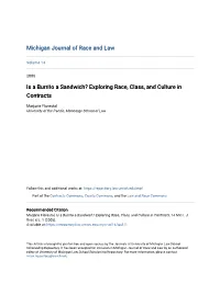 Is a Burrito a Sandwich? Exploring Race, Class, and Culture in Contracts