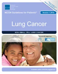 NCCN Guidelines for Patients: Non-Small Cell Lung Cancer