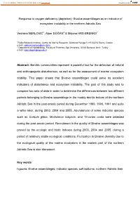 Response to Oxygen Deficiency (Depletion): Bivalve Assemblages As an Indicator of Ecosystem Instability in the Northern Adriatic Sea
