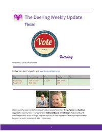 The Deering Weekly Update Please