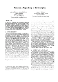 Towards a Repository of Bx Examples