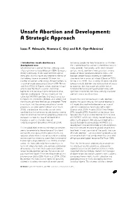 Unsafe Abortion and Development: a Strategic Approach