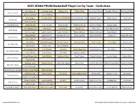 2021 WNBA PRIZM Basketball Player List by Team - Gold=Auto