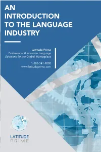 An Introduction to the Language Industry