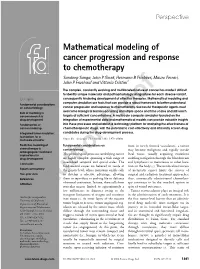Mathematical Modeling of Cancer Progression and Response To
